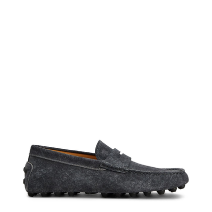 Dark Grey Almond Toe Loafers - Image 1