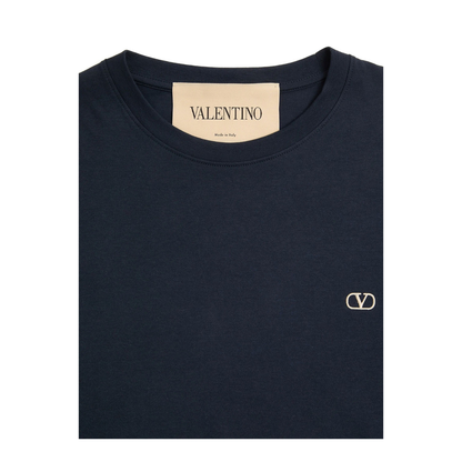 Cotton T-Shirt with Vlogo Embroidery - Image 6
