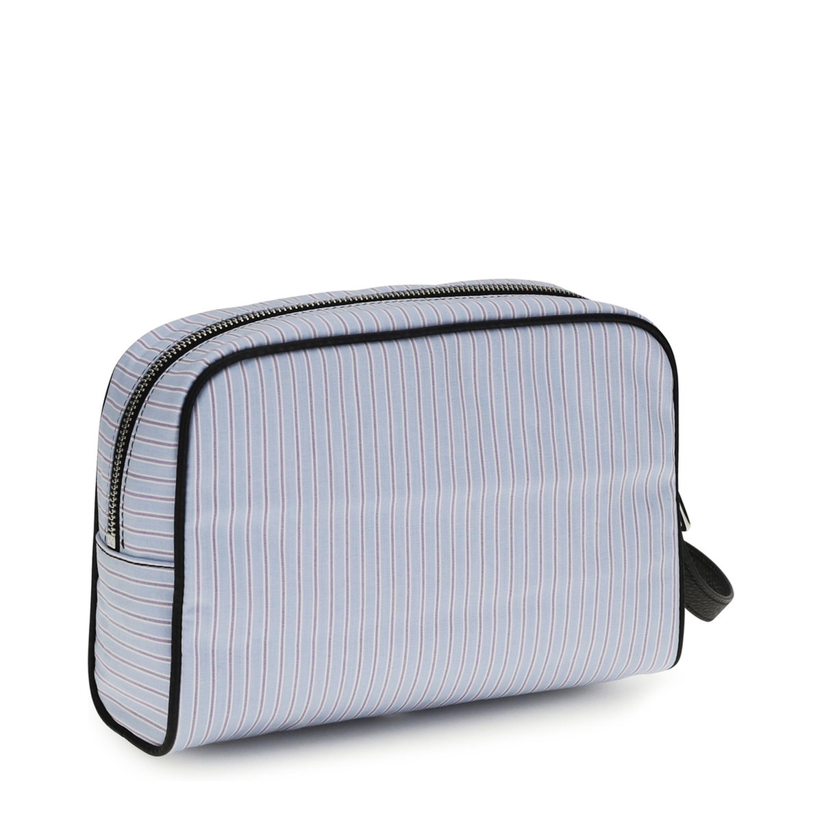 Striped Poplin and Leather Handbag - Multicolor Azzurro - Image 3