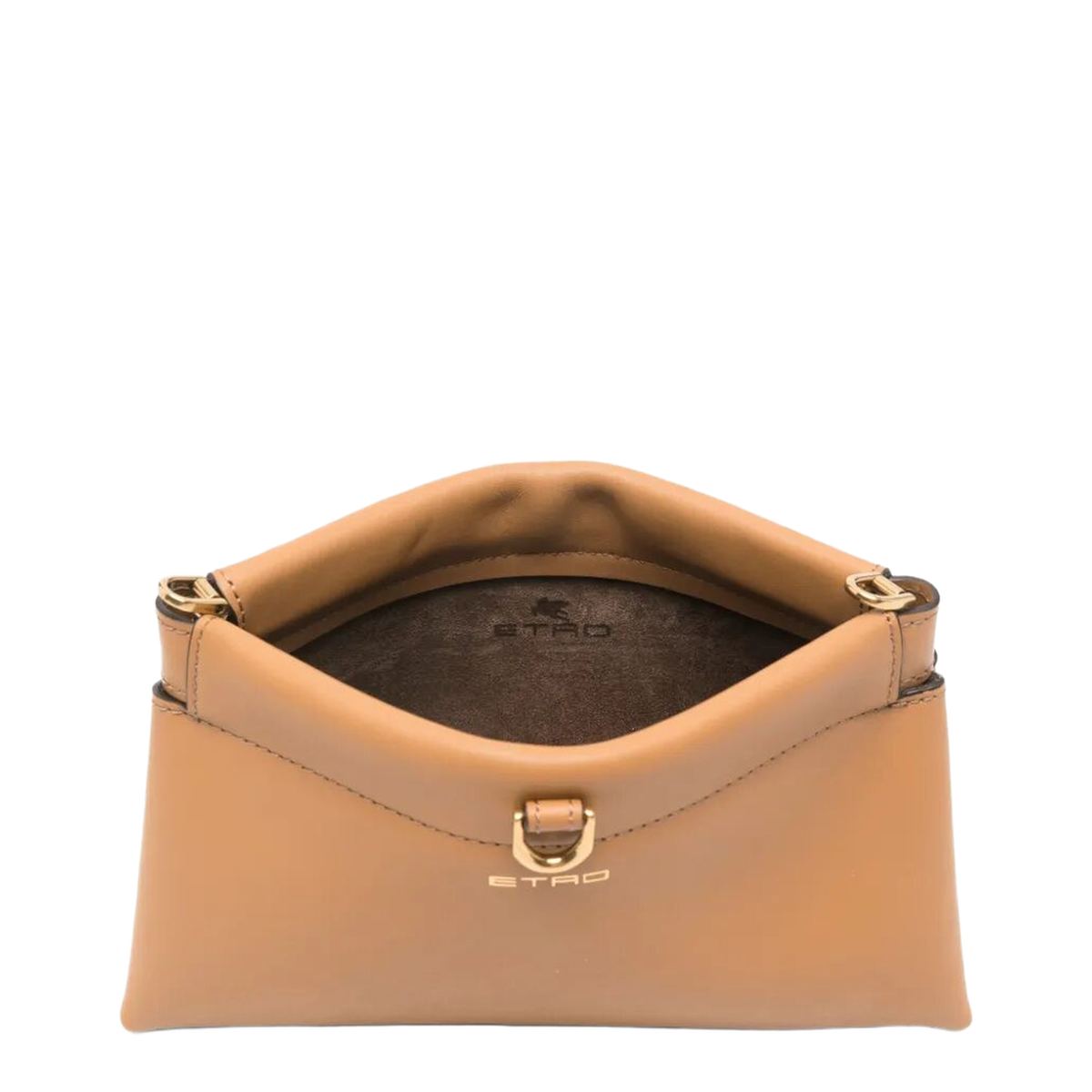 Talk Leather Clutch with Chain Shoulder Strap - Neutrals - Image 2