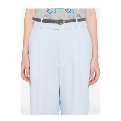 Viscose And Silk Twill Straight Trousers - Image 4