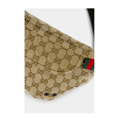 GG Canvas Large Canvas Belt Bag - Beige and Dark Brown - Image 7