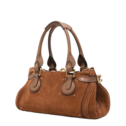 Paddington Suede Calfskin Shoulder Bag - Vintage Brown - Image 2