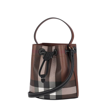 TB Mini PU-Polyester-Cotton Bucket Bag - Brown - Image 2