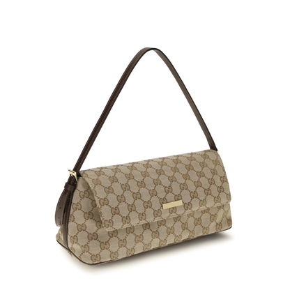 Madison Medium GG Canvas Shoulder Bag - Sand and Dark Brown - Image 2