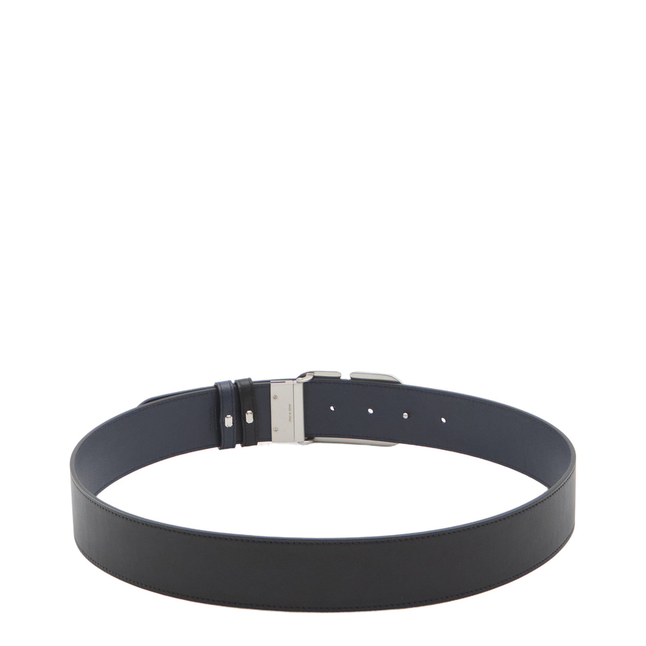 Black Belt with VLogo Buckle in Leather - Image 2