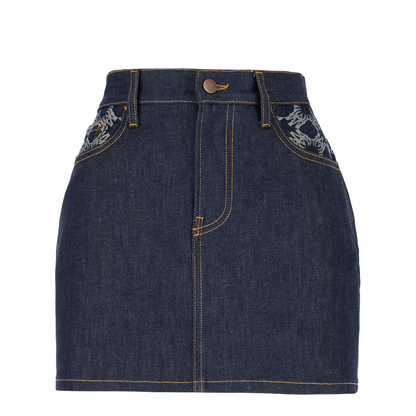 Blue denim mini skirt - Image 1