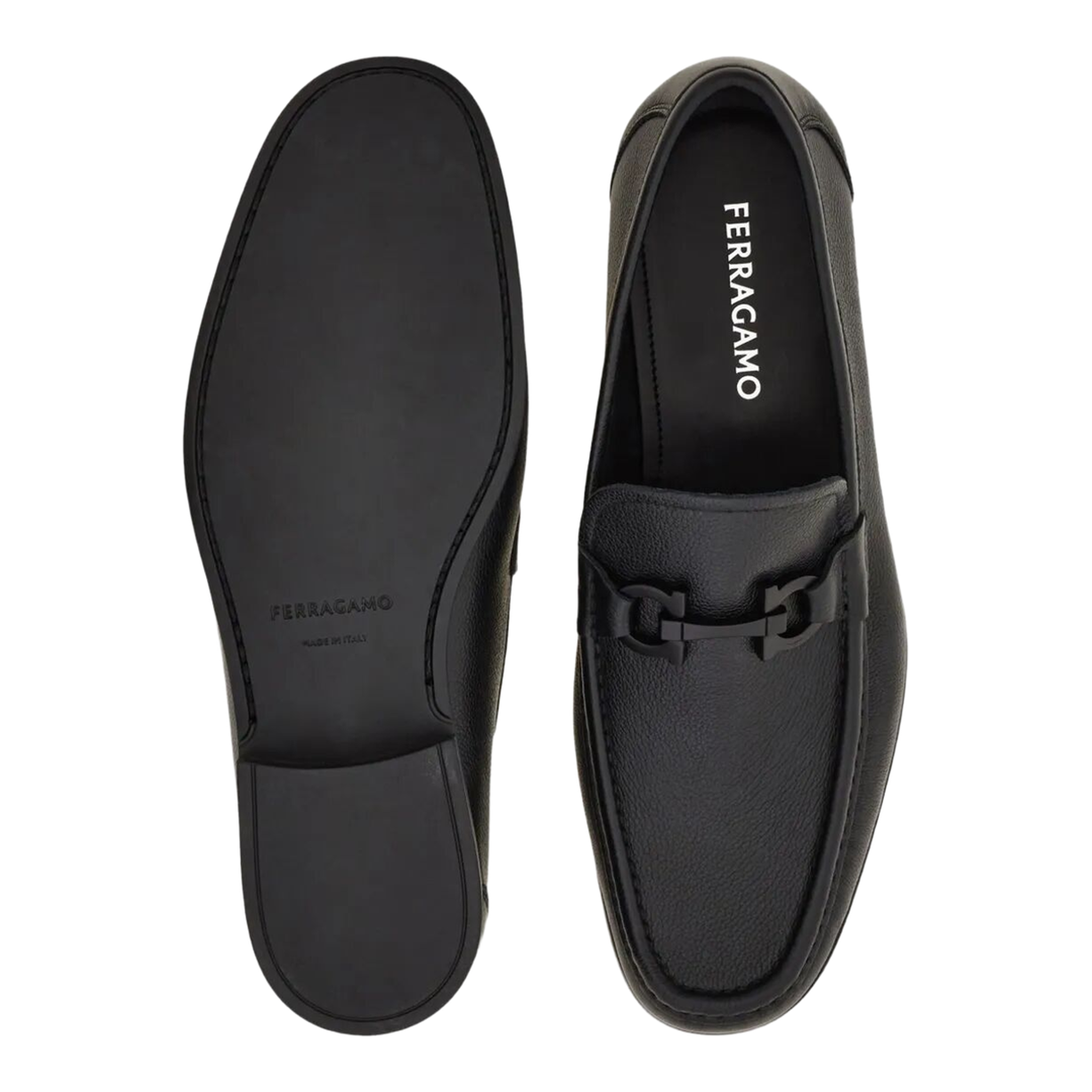 Leather Loafers with Gancini Buckle - Image 5