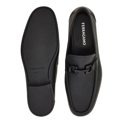 Leather Loafers with Gancini Buckle - Image 5