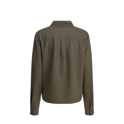 Twill Blouse With Bow Collar - Image 2