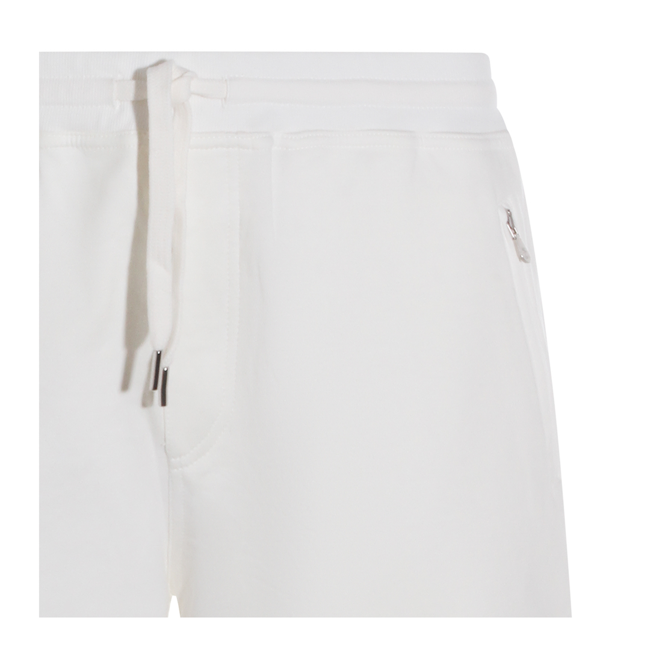 Techno Cotton Fleece Bermuda Shorts White - Image 5