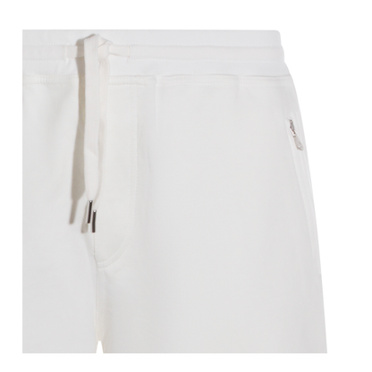 Techno Cotton Fleece Bermuda Shorts White - Image 5