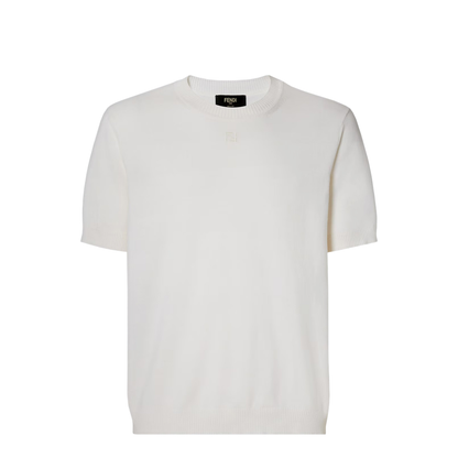 White Cotton and Cashmere Jumper - Image 1