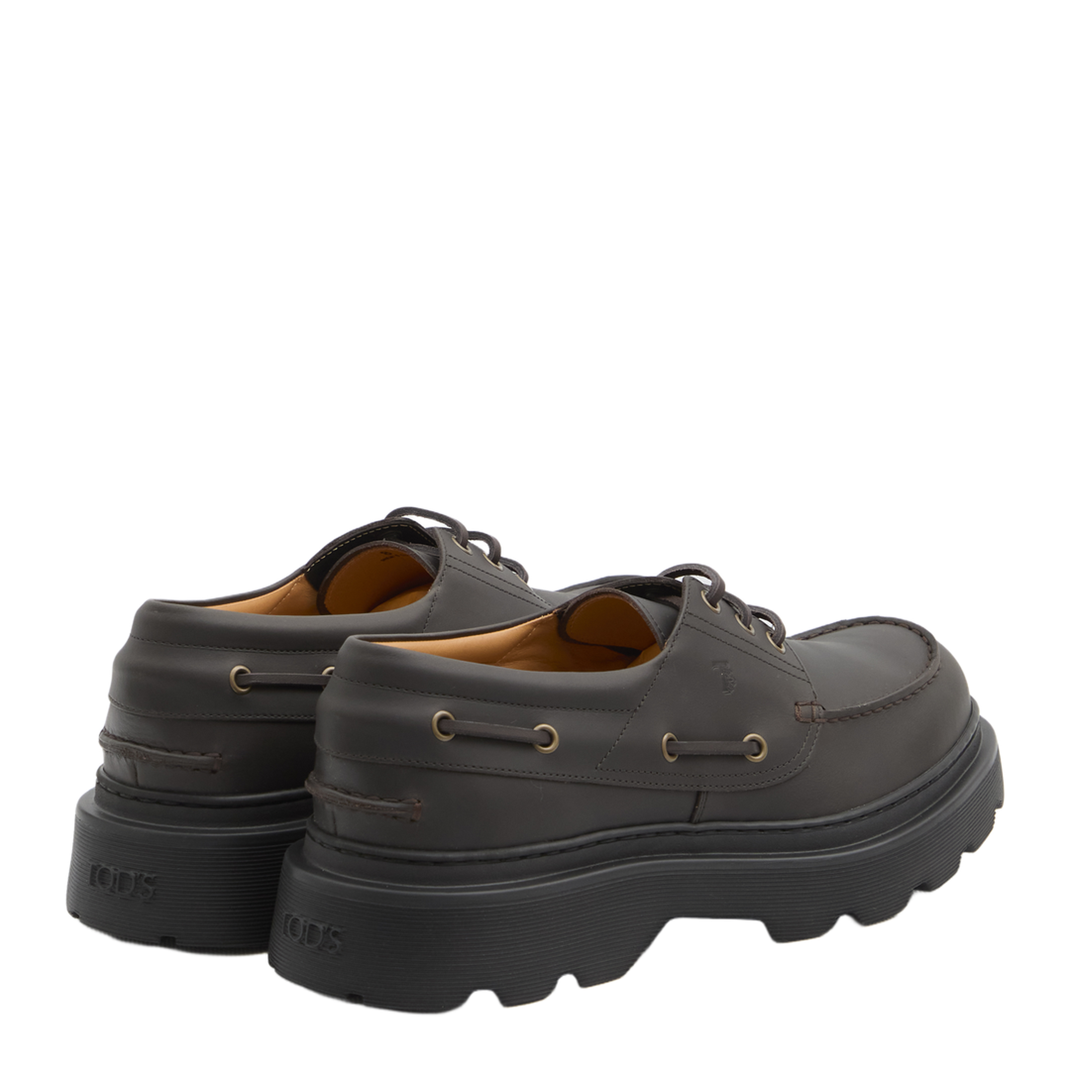 Coffee Brown Front Button Fastening Moc Stitching - Image 3