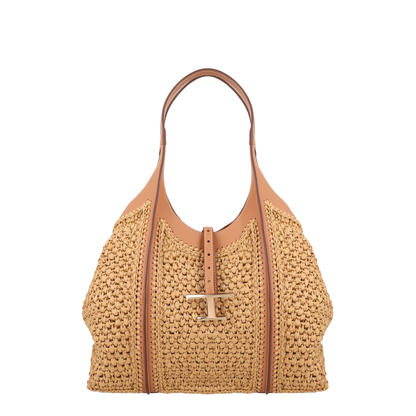 Timeless Shopping Bag In Raffia And Leather Medium - Image 1