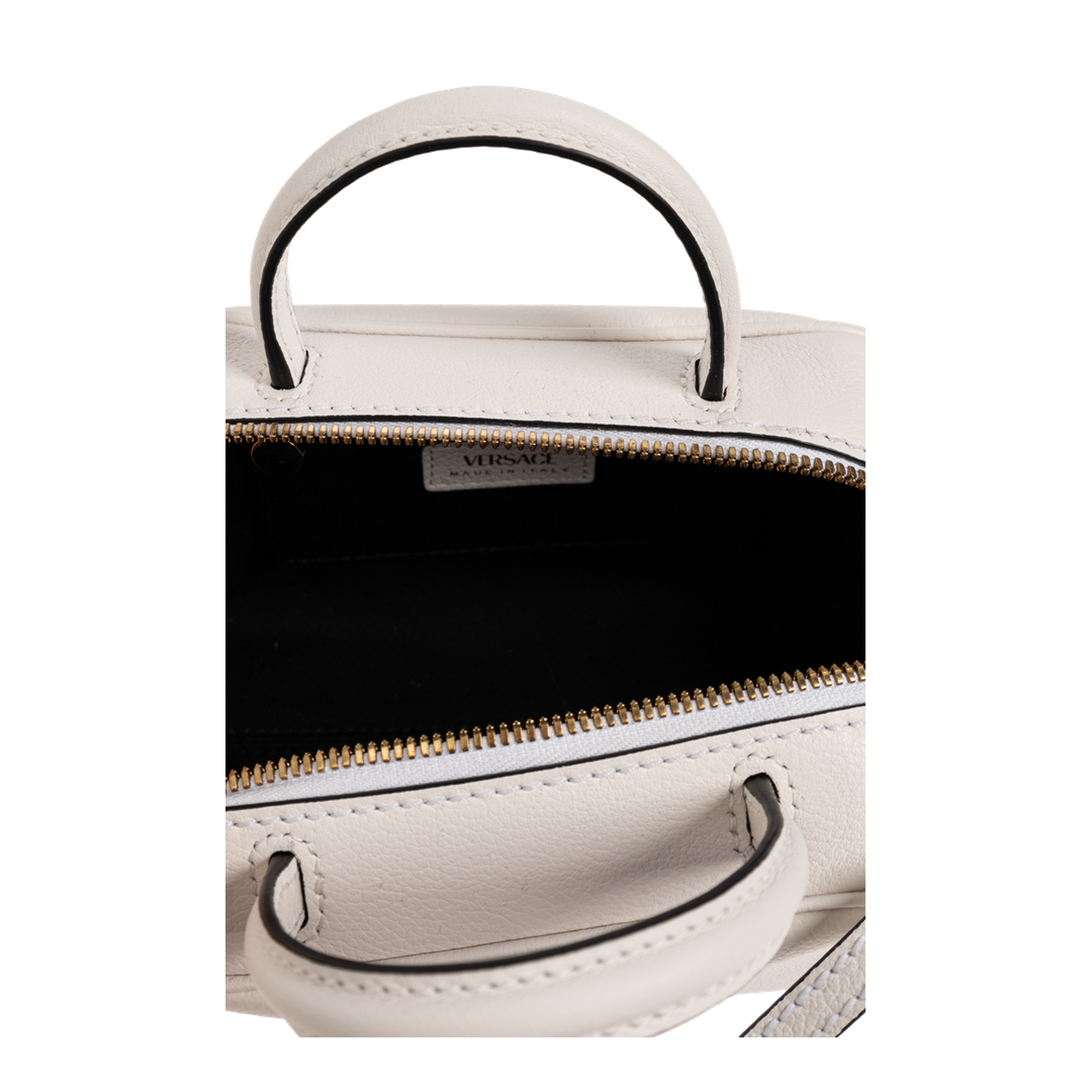 Medusa Plaque Perforated Hand Bag White - Image 3