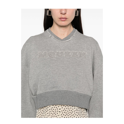 Logo Cotton Cropped Sweatshirt - Image 3