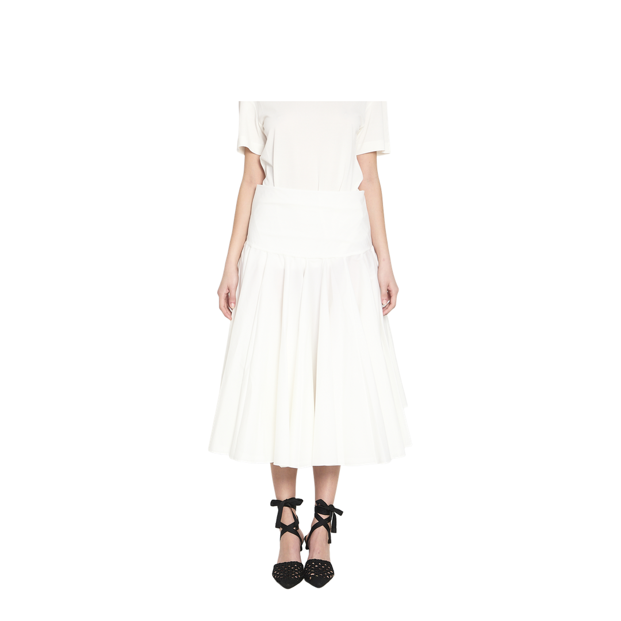 Draped Midi Skirt with Godet - Image 1