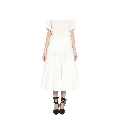 Draped Midi Skirt with Godet - Image 1