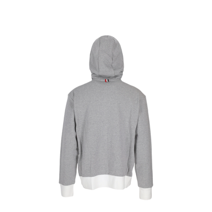 Zip Up Hoodie with Engineered 4 Bar in Color Blocked Solid Classic Loopback Jersey - Image 2