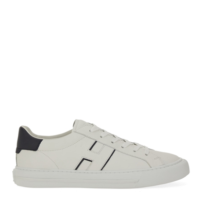 White Logo Design Flat Rubber Sole Lace-Up Closure - Image 1