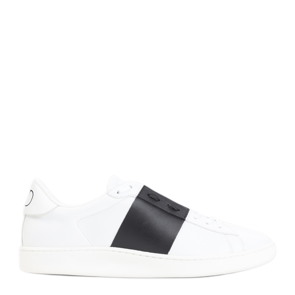Open Royco Nappa Calfskin Sneakers In White/Black - Image 3