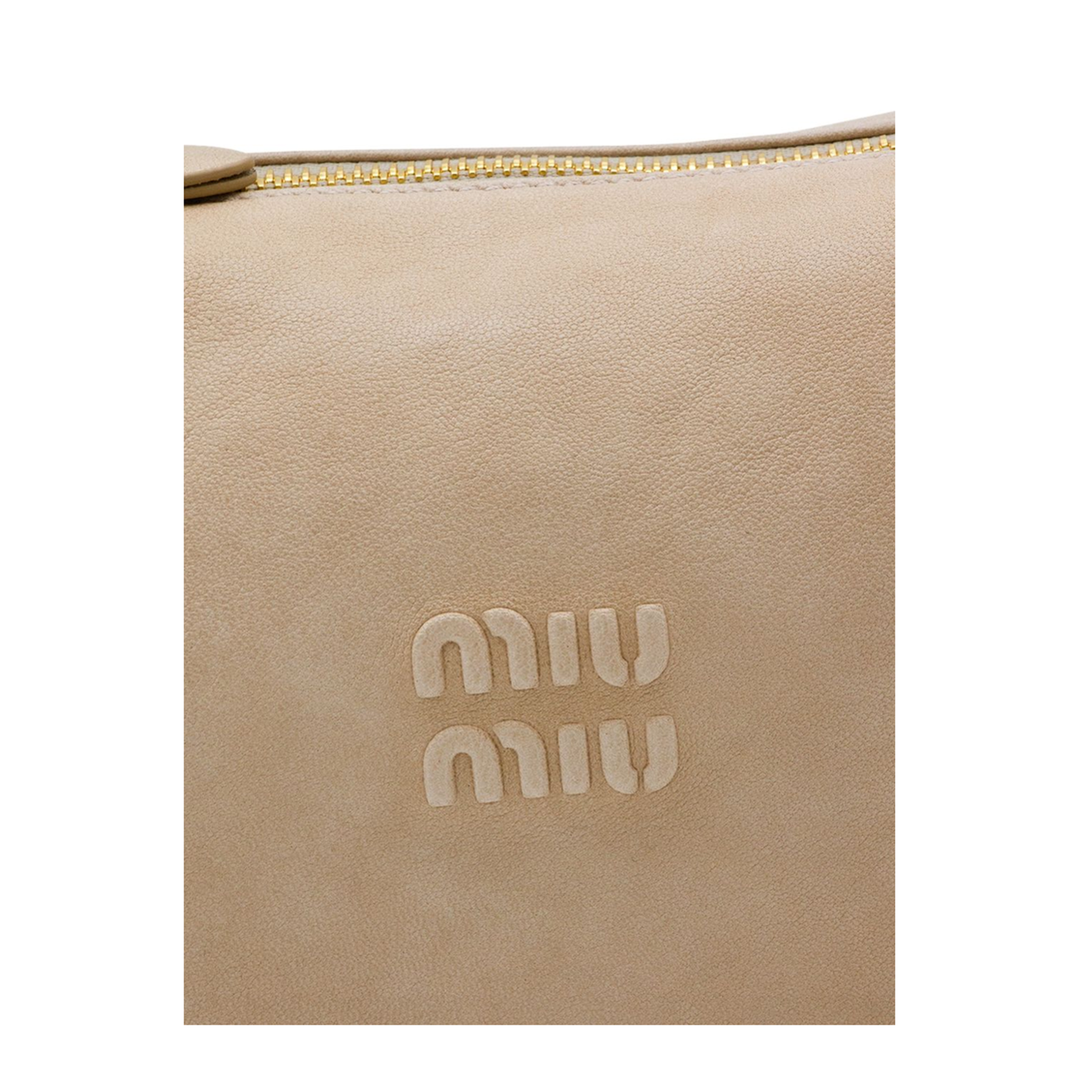 Leather Pouch Handbags - Beige - Image 3