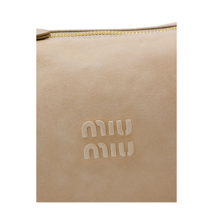 Leather Pouch Handbags - Beige - Image 3