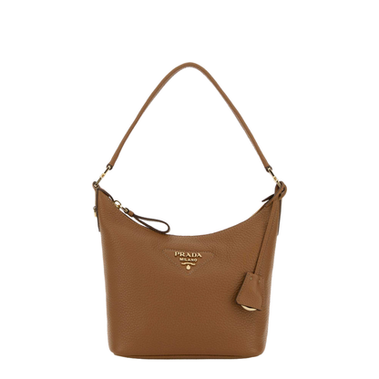 Leather Shoulder Bag - Camel - Image 1