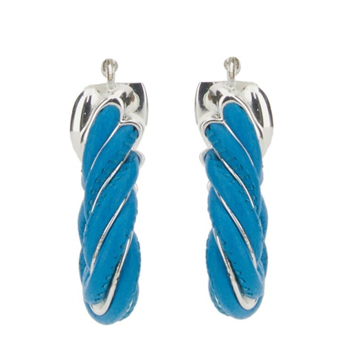 Triangular Twist Hoop Earrings - Image 2