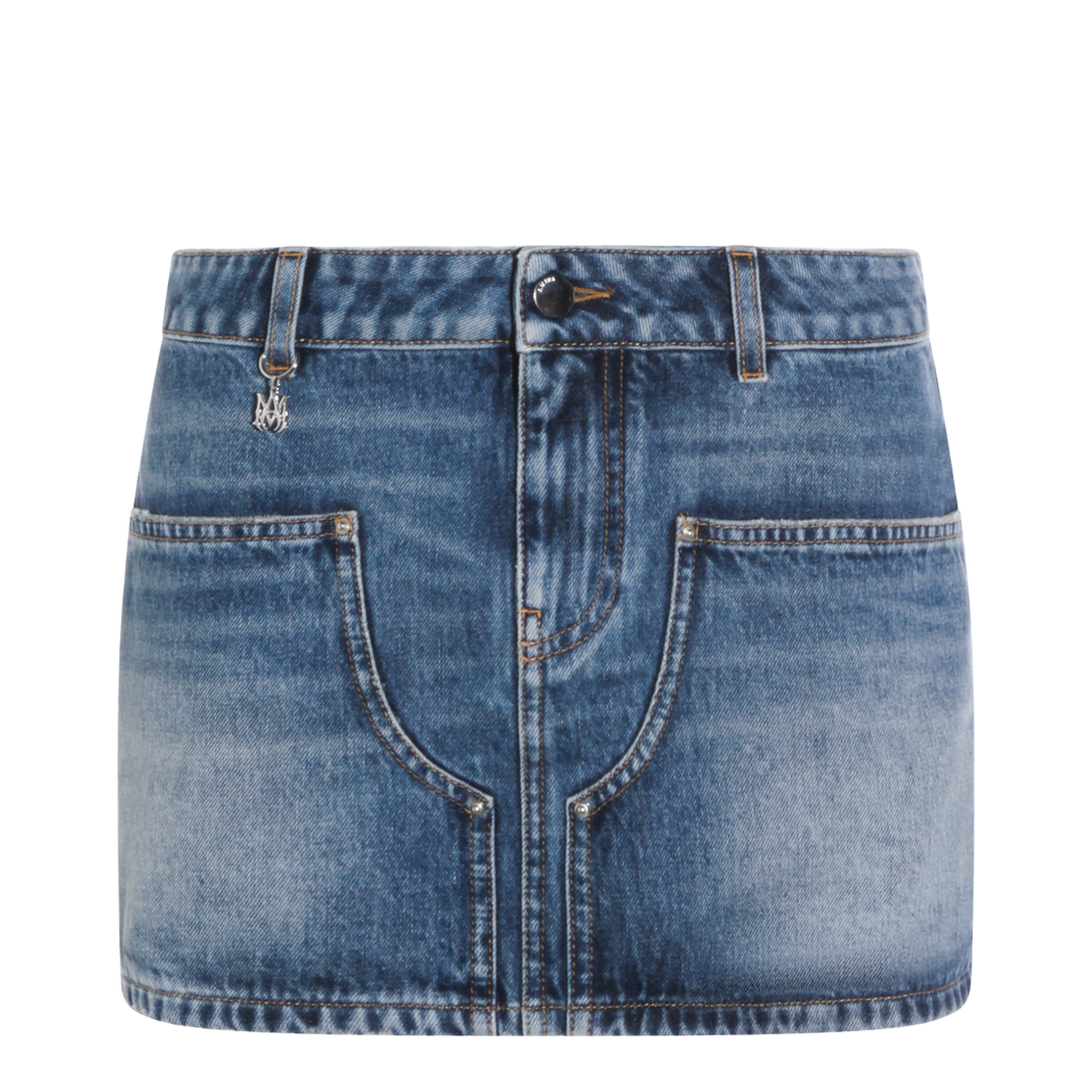 Blue Cotton Denim Skirt - Image 2