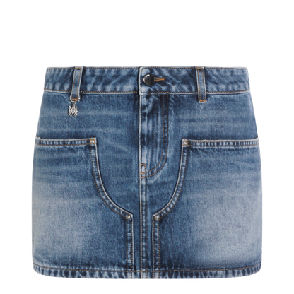 Blue Cotton Denim Skirt - Image 2