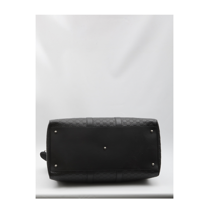 Large Duffle Bag in Black Leather - Image 3