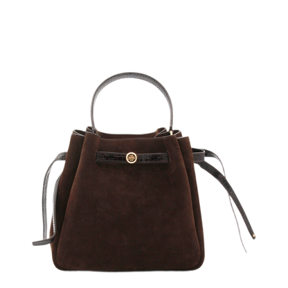 Romy Suede Bucket Bag - Dark Cocoa - Image 1