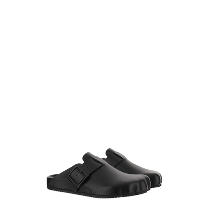Balenciaga Black Sunday Clogs with Logo Strap - Image 3