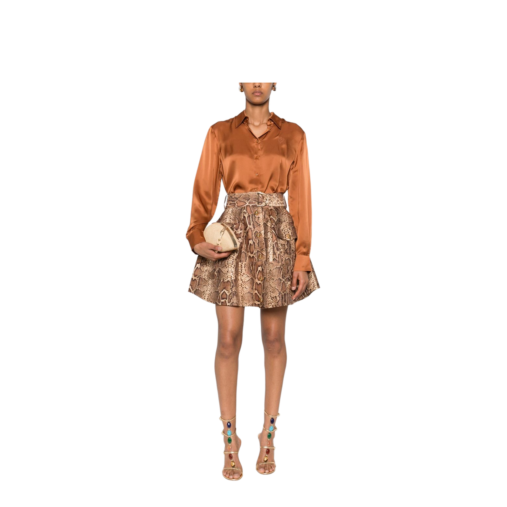 Hypnotic Satin Shirt Olive - Image 4