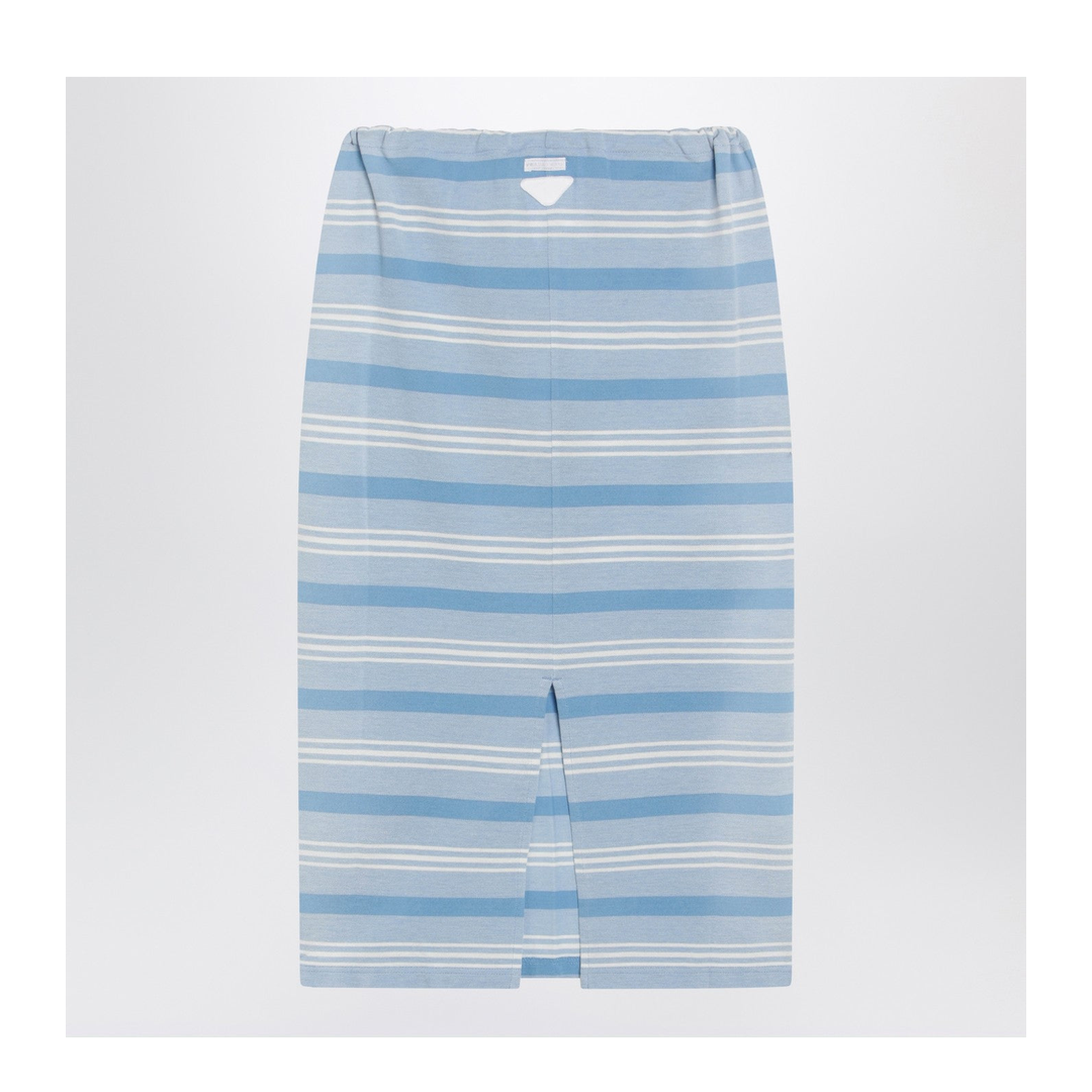 Midi Skirt in Striped Piquet Blue - Image 2