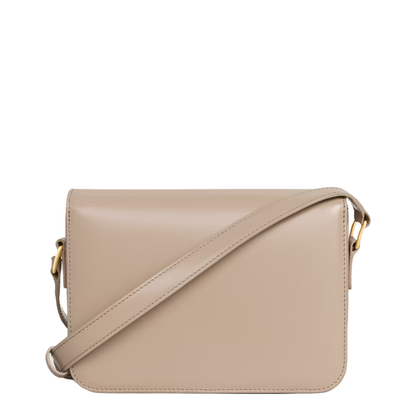 Triomphe Shoulder Bag Leather Beige - Image 3
