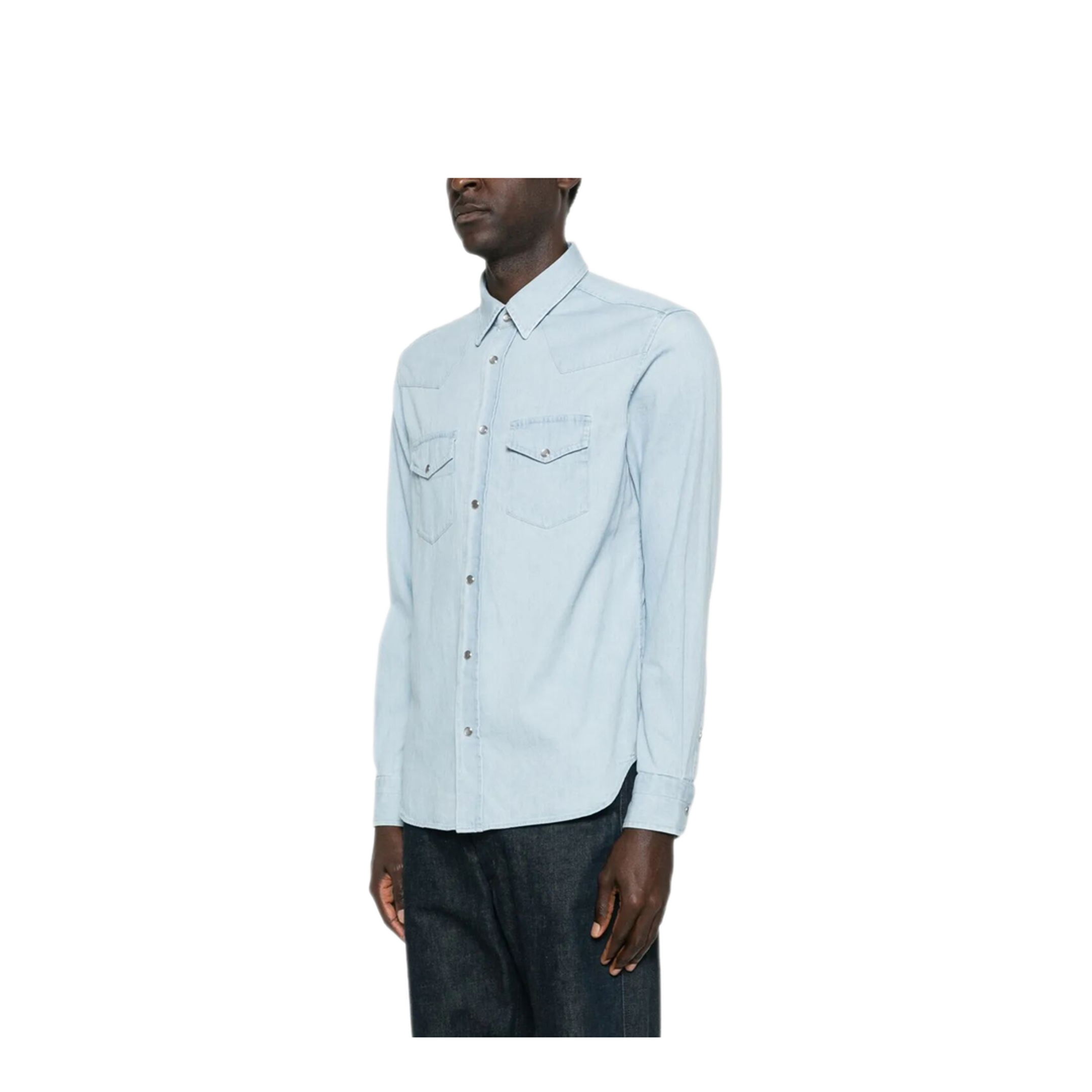 Denim Chambray Western Shirt - Image 4