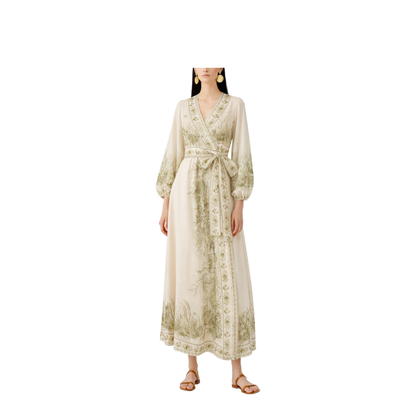 Wanderlust Wrap Cotton Midi Dress - Image 2