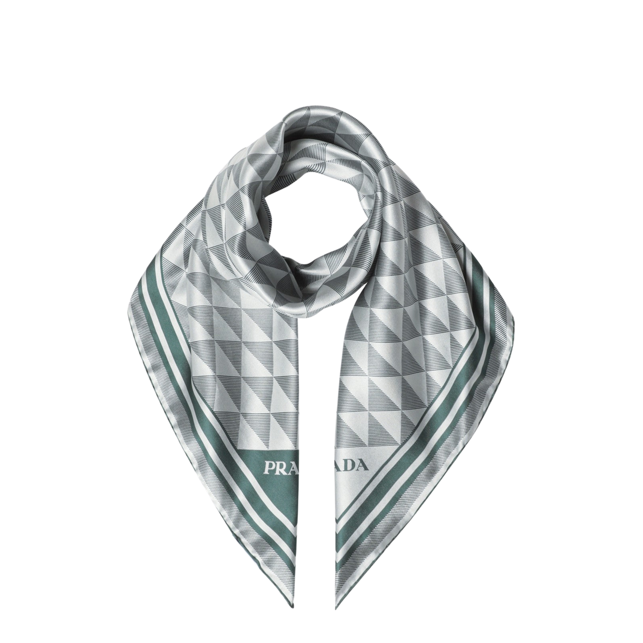 Embroidered Silk Foulard Printed - Image 1