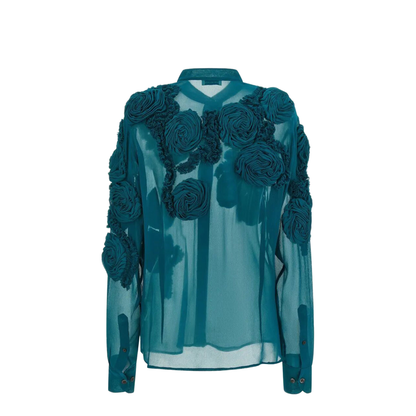 Embellished Shirt in Sheer Viscose - Image 2