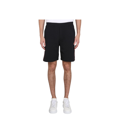 Black Cotton Bermuda Shorts - Image 1