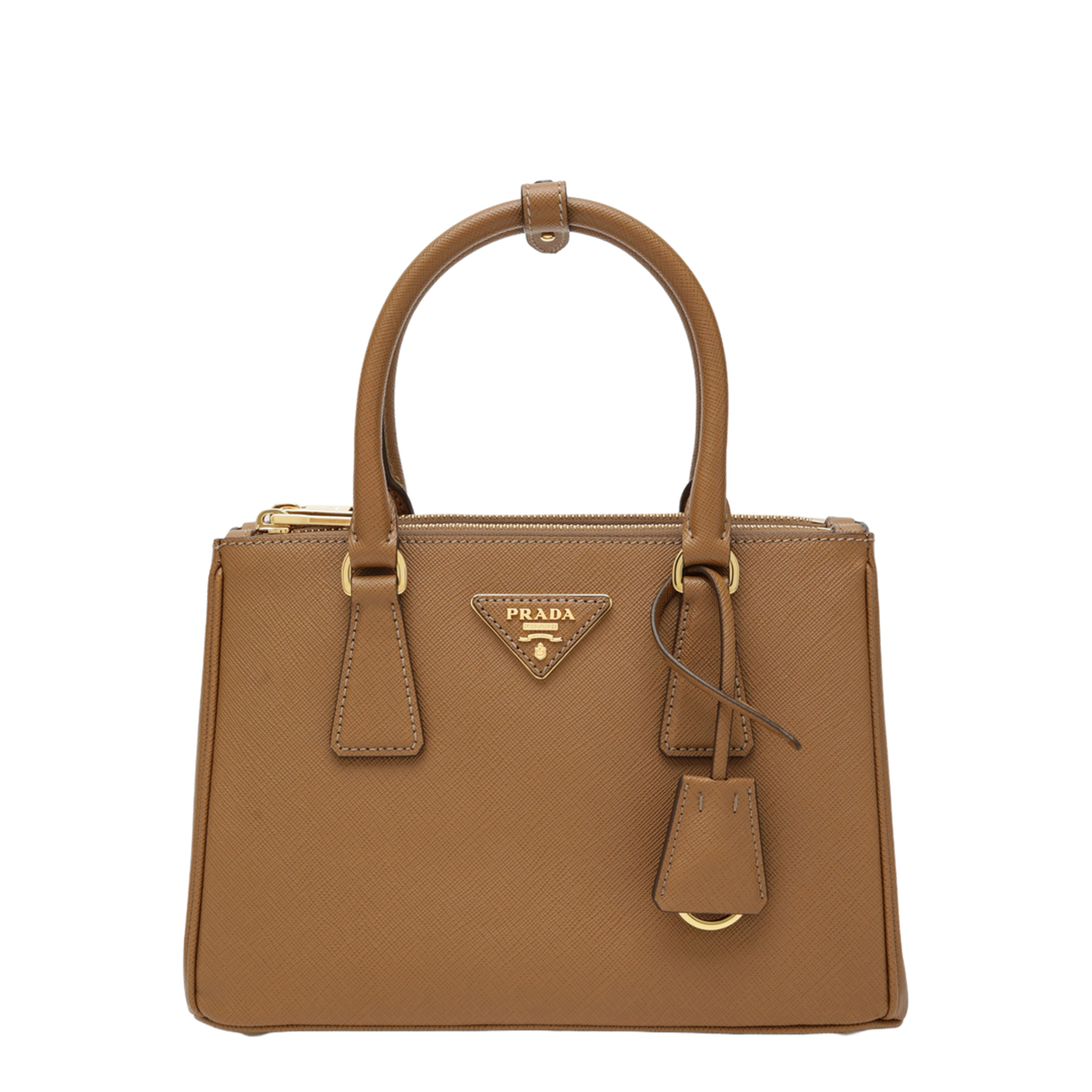 Galleria Small Saffiano Leather Handbag - Caramel - Image 1