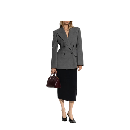 Double-Breasted Wool Structured Jacket - Image 2