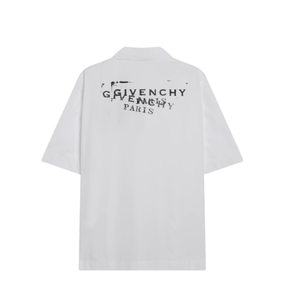 White Poplin Shirt with Logo Print - Image 2