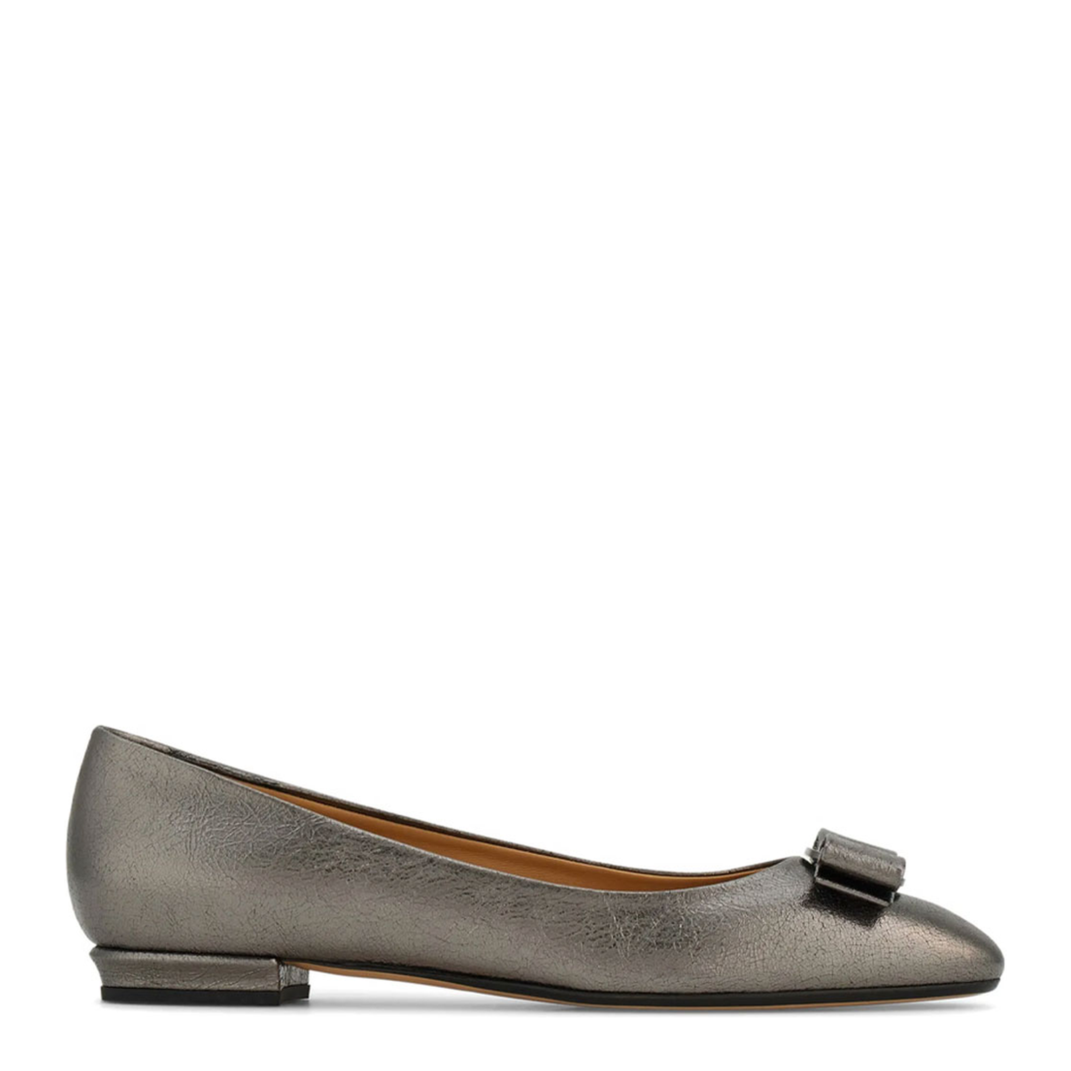 Varina Crackled Laminated Metallic Leather Ballet Flat - Image 1