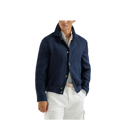 Button Shirt Jacket Navy Blue - Image 2