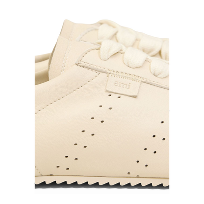 Ivory White Smooth Leather Low Top Step Sneakers - Image 6