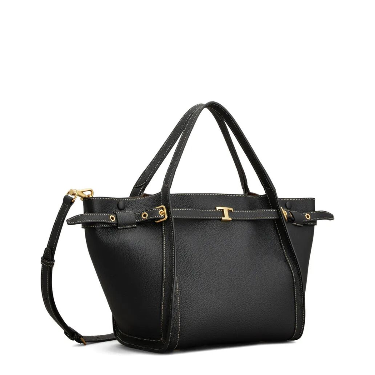 Small Calfskin Shopping Bag - Black - Image 3